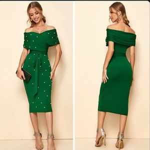 🆕💚Beaded Pearl, Pencil Dress💚